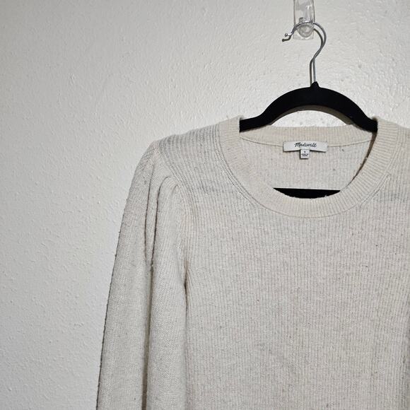 Madewell Baybrook Pullover Cream Sweater Women Small AG584 Merino Wool Alpaca - Picture 2 of 7